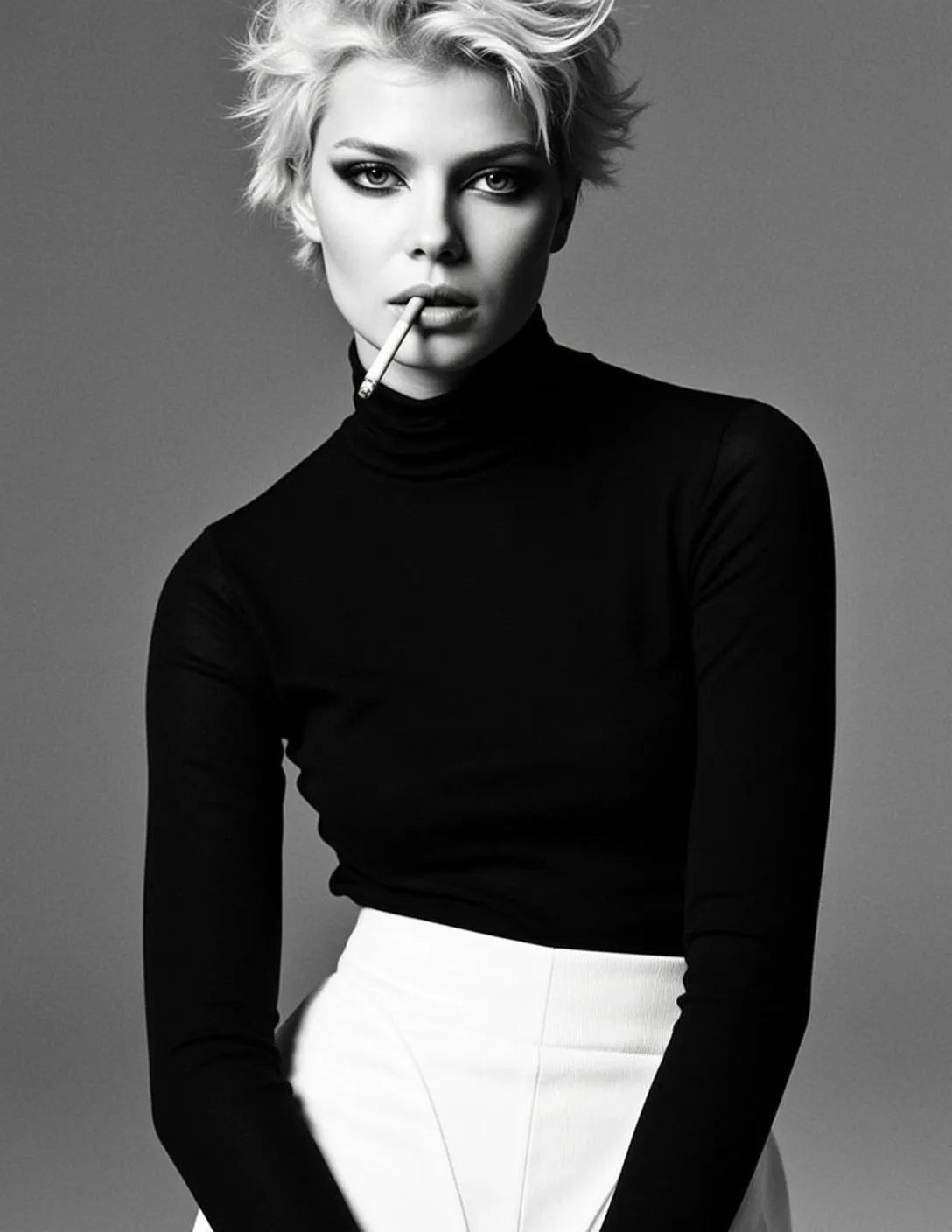 Makeup In Turtleneck Portrait