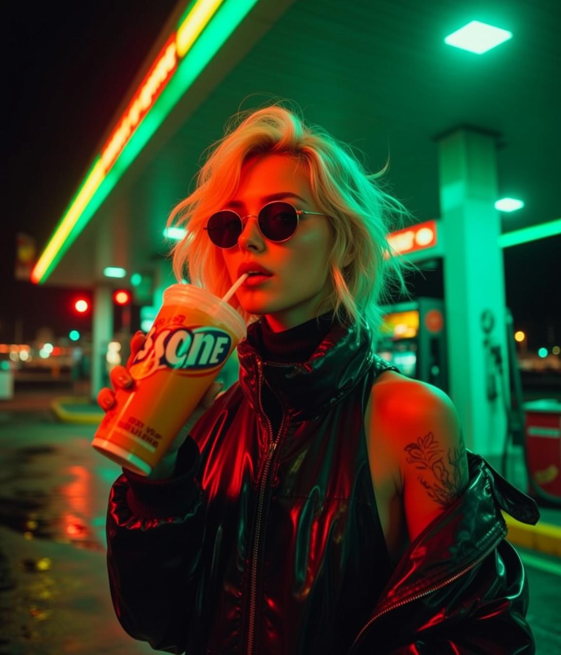 Neon Gas Station Drink