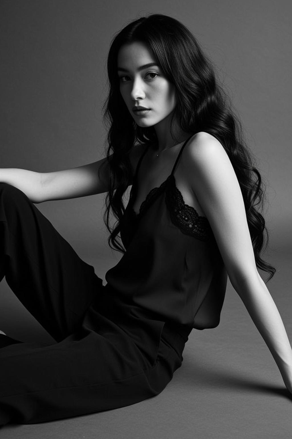 Black White Crossed Legs