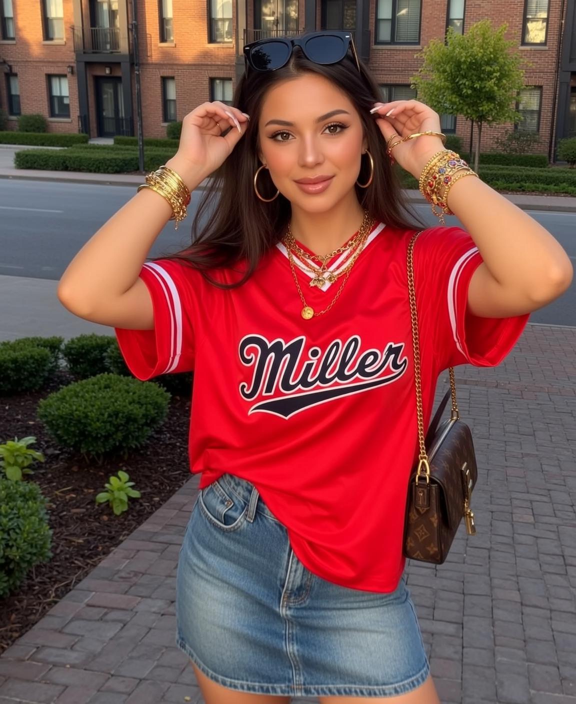 Red Jersey Mini Skirt