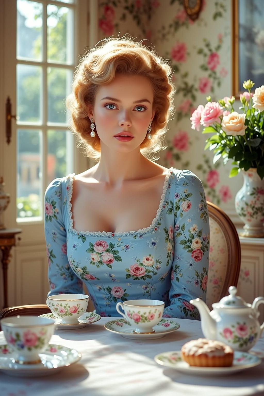 Luxury Young Blonde Curled Updo Fair Rosy