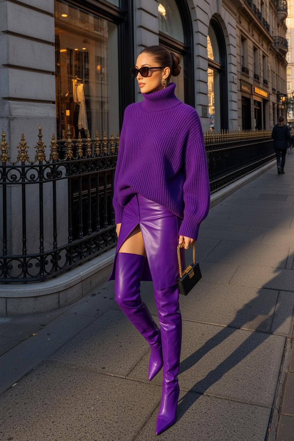 Fashion Week Pulled Back Bun Fair Purple