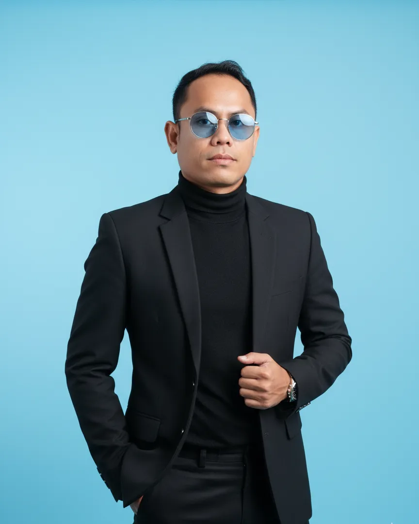 Sunglasses In Studio Portrait