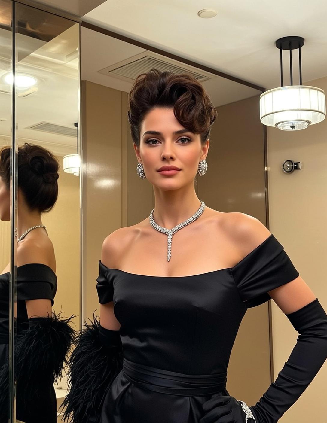 Hair Salon Dark Brown Updo Volume Curls