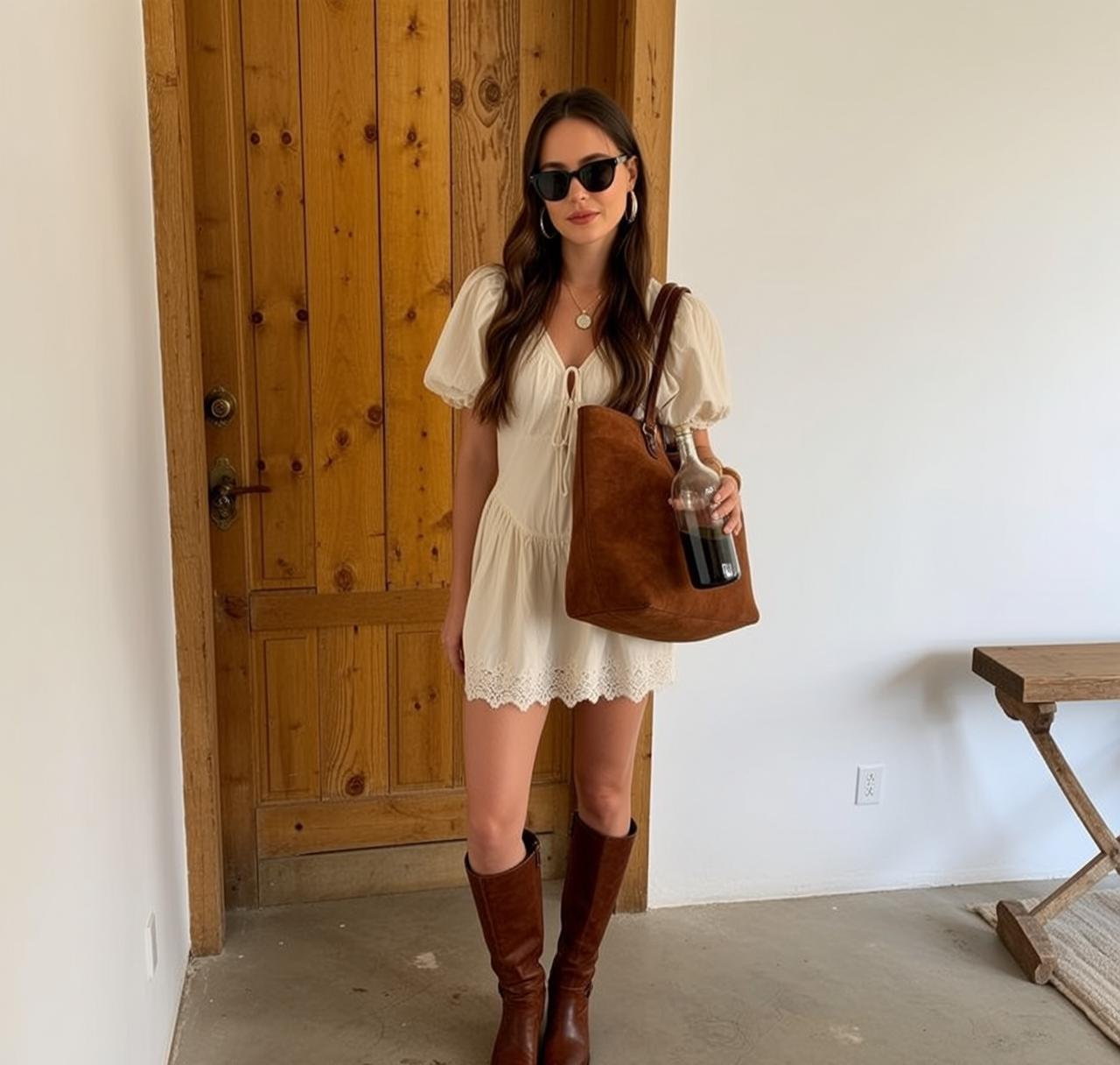 White Eyelet Dress by Wooden Door