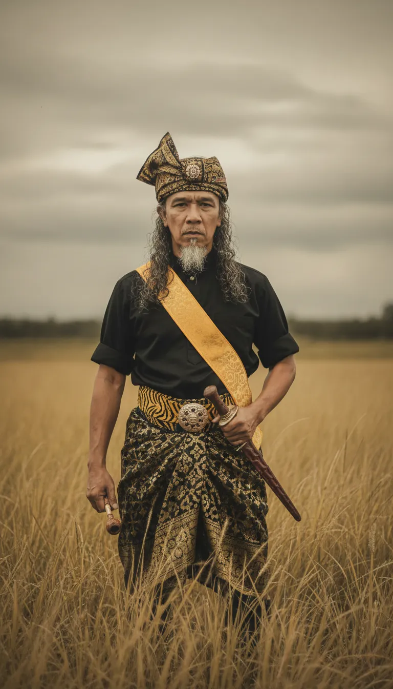 Malaysian Warrior In Field Portrait