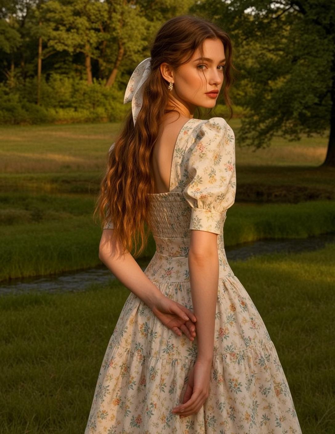 Autumn Young Long Wavy Brown Hair White
