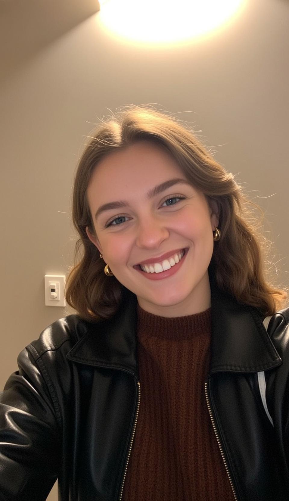 Explore Close-up Chest-up Captures Smiling Broadly Her