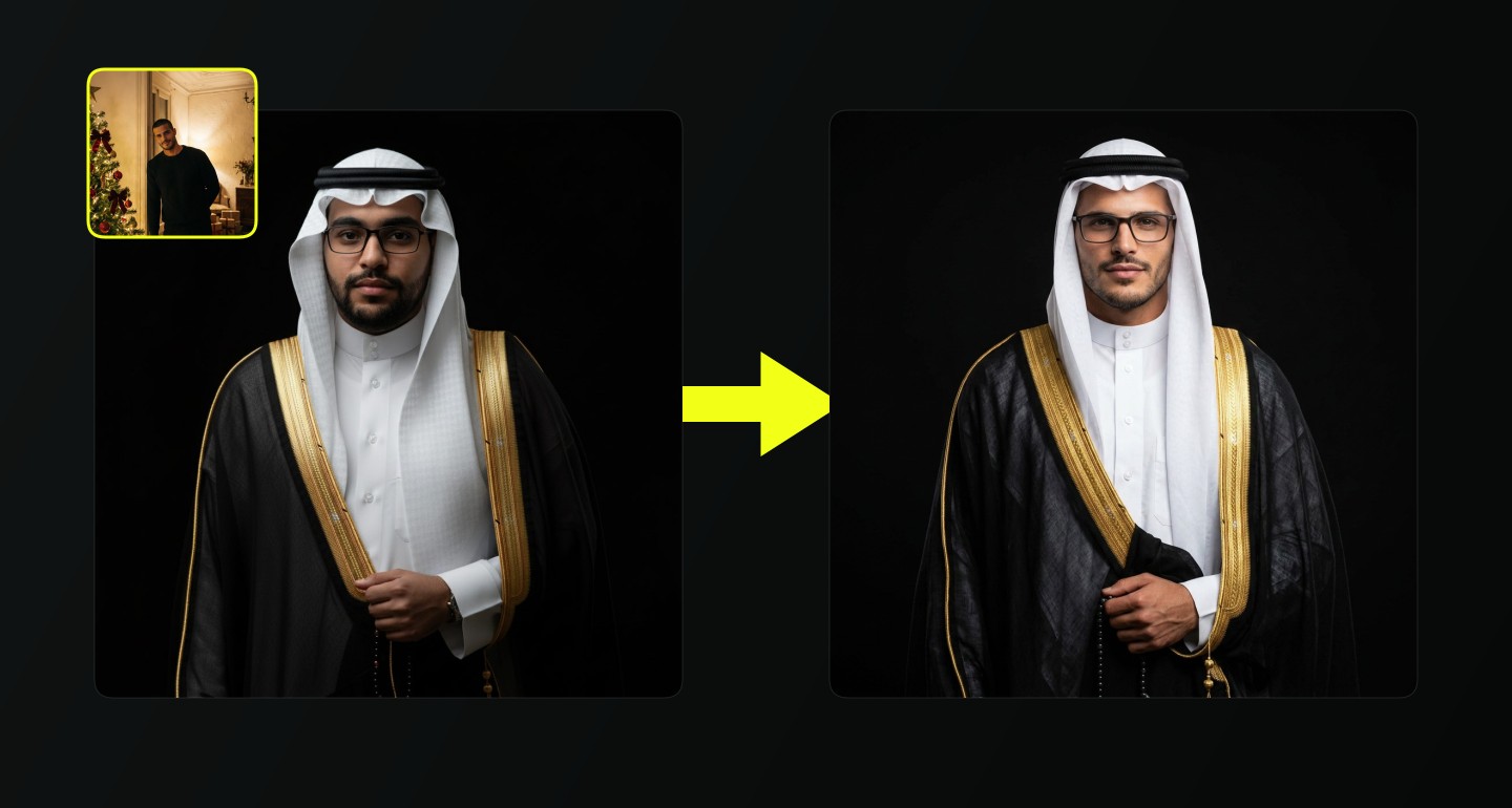 Owen remix walkthrough for Saudi Thobe Rosary Portrait