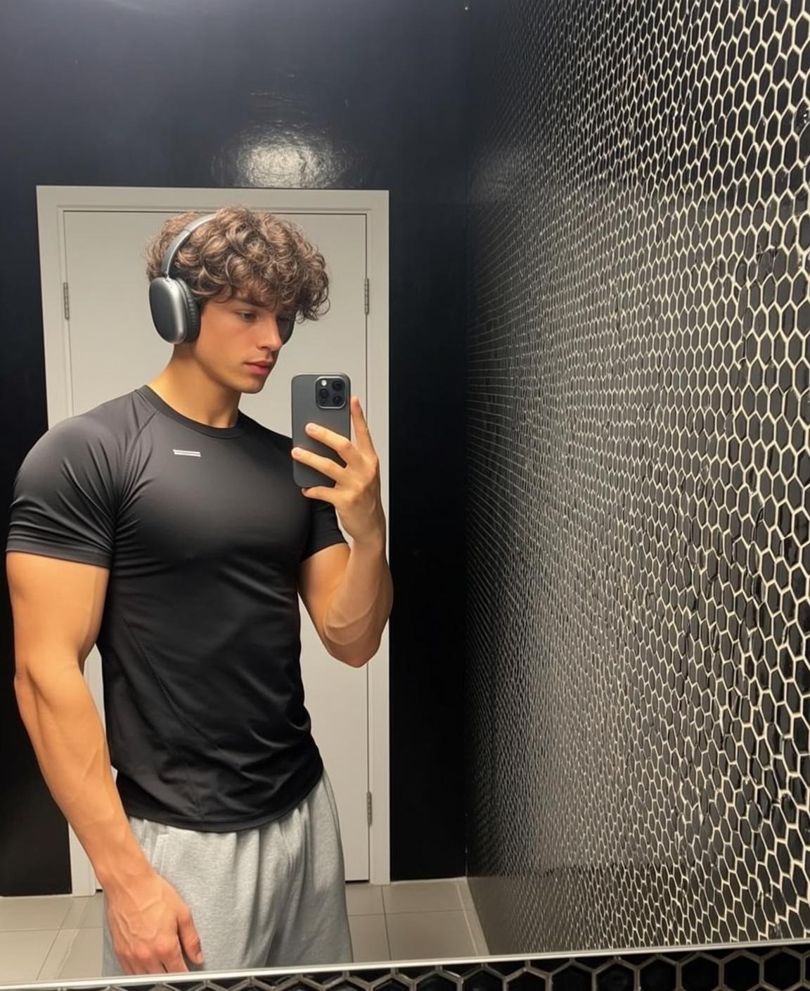 Young Curly Brown Hair Fair Skin Black