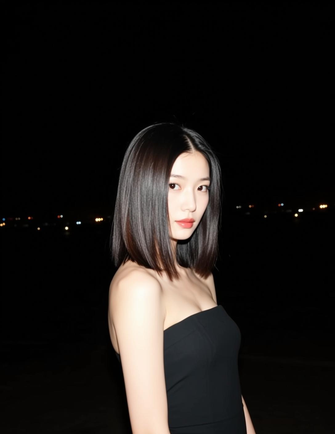 Strapless Black Dress Portrait
