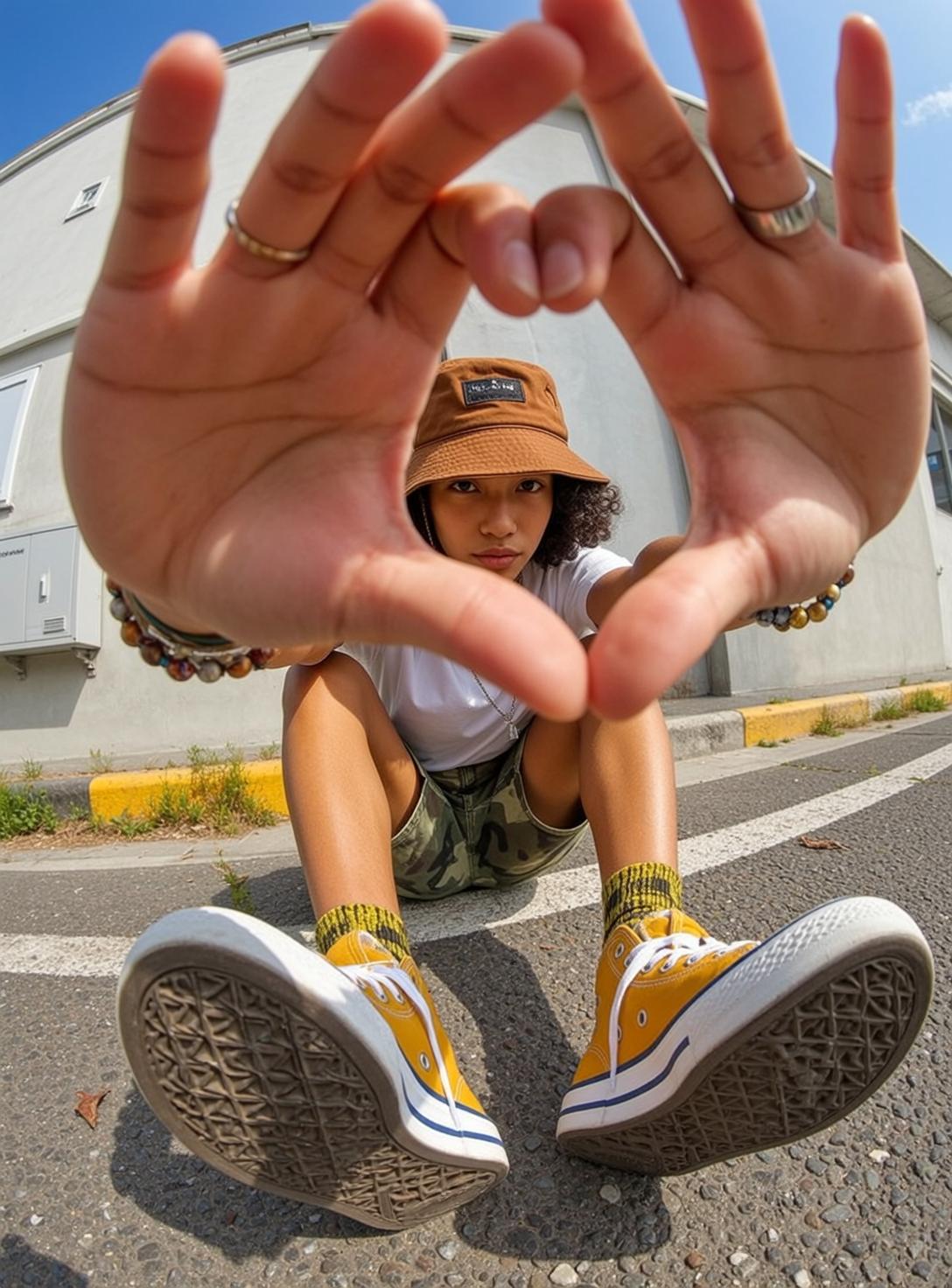 Heart Hands Street Pose