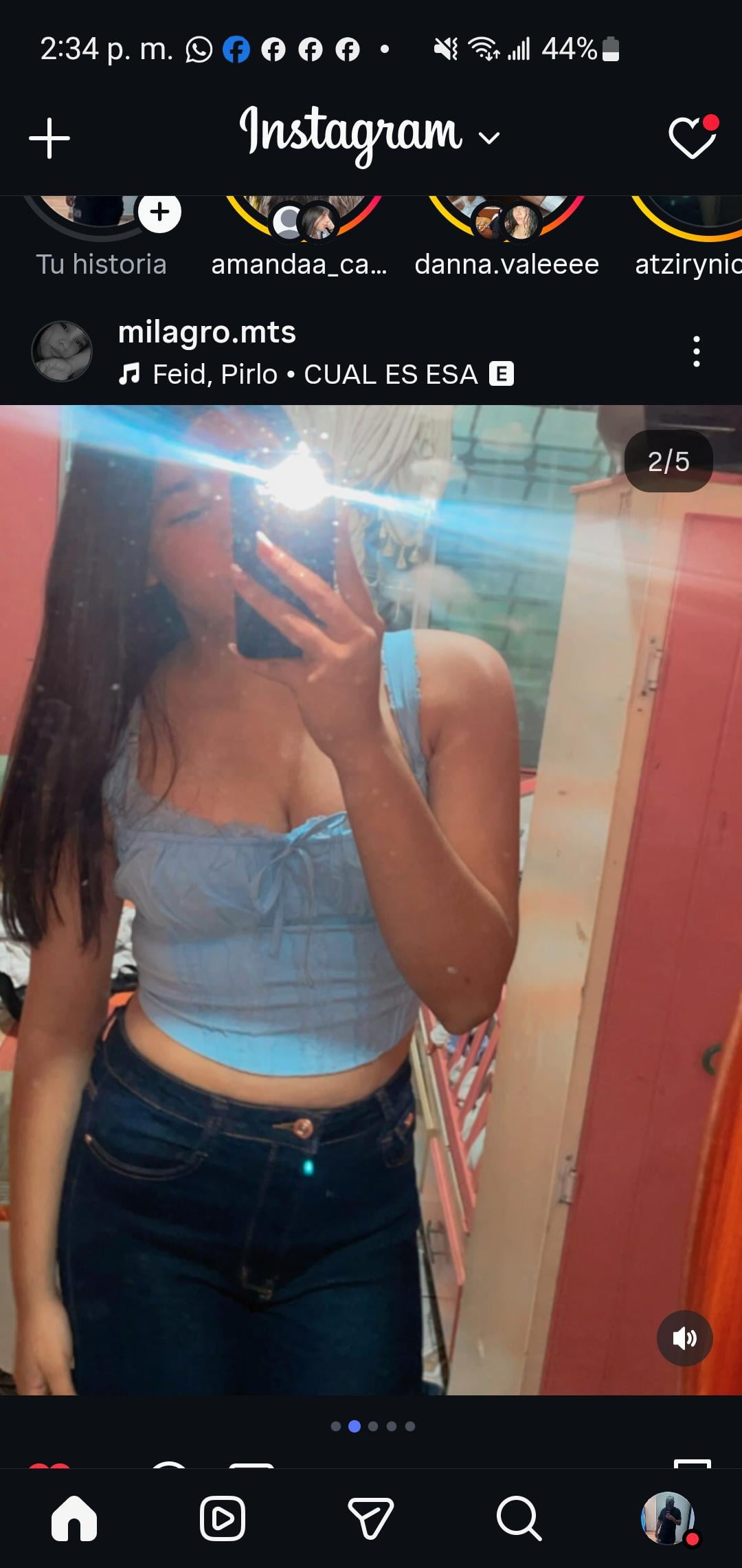 Mirror Selfie Bedroom Light Blue Corset Jeans
