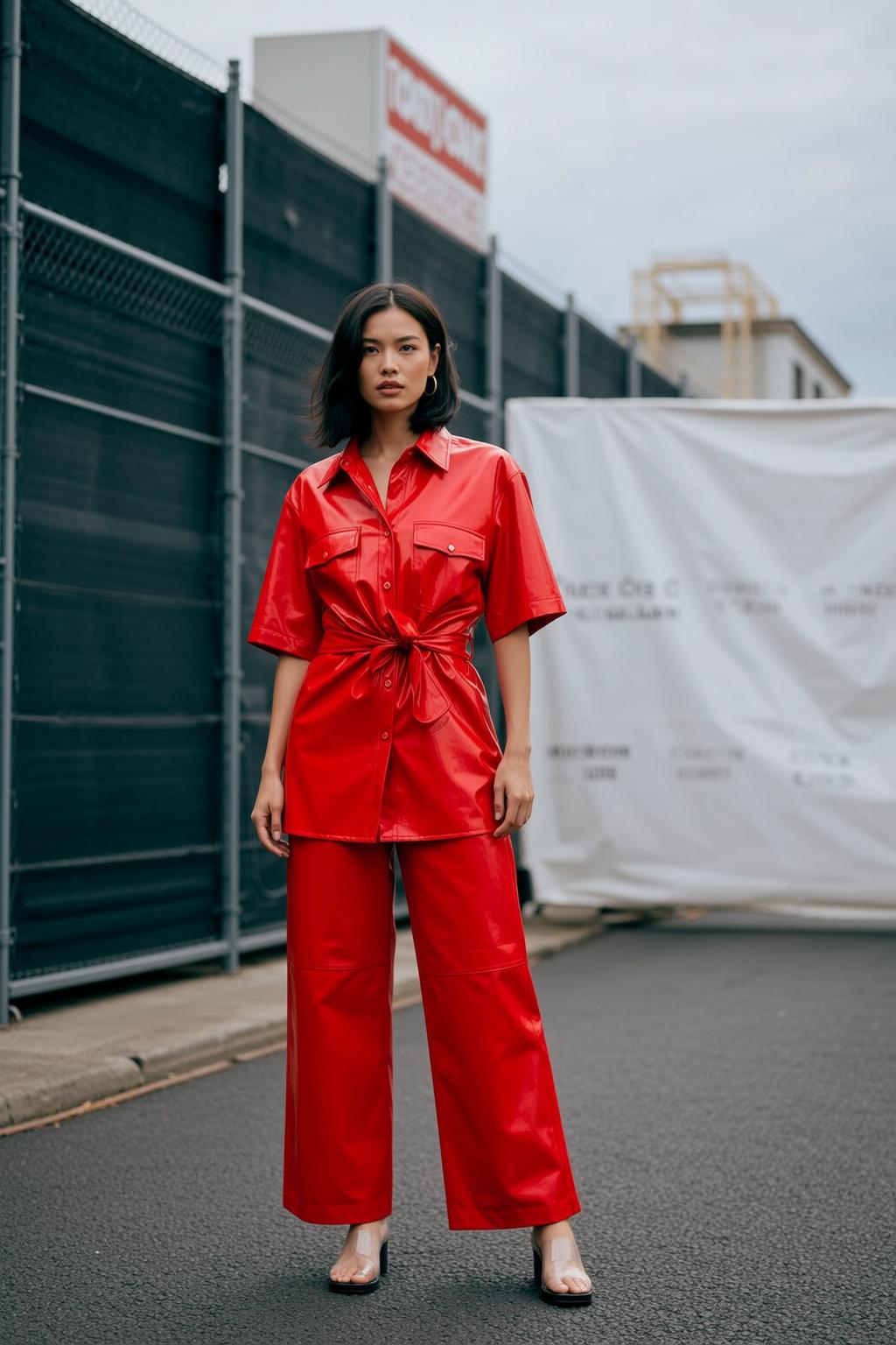 Fashion Week Young Asian Short Dark Bob