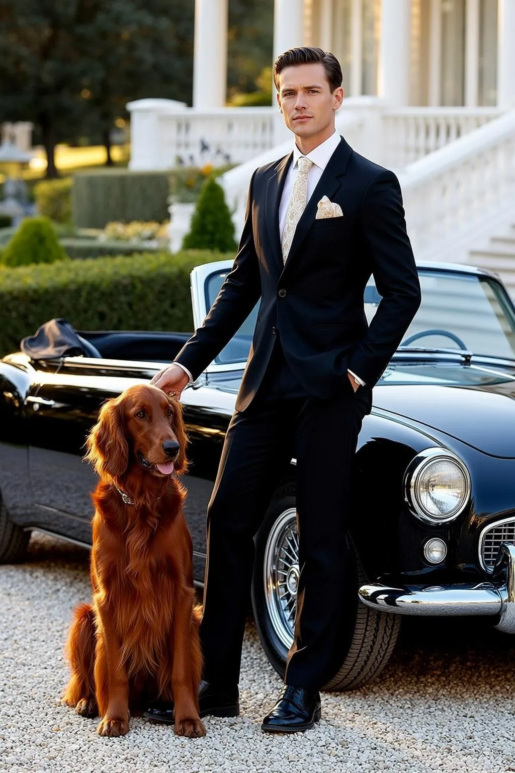 Estate Dog Suit Portrait
