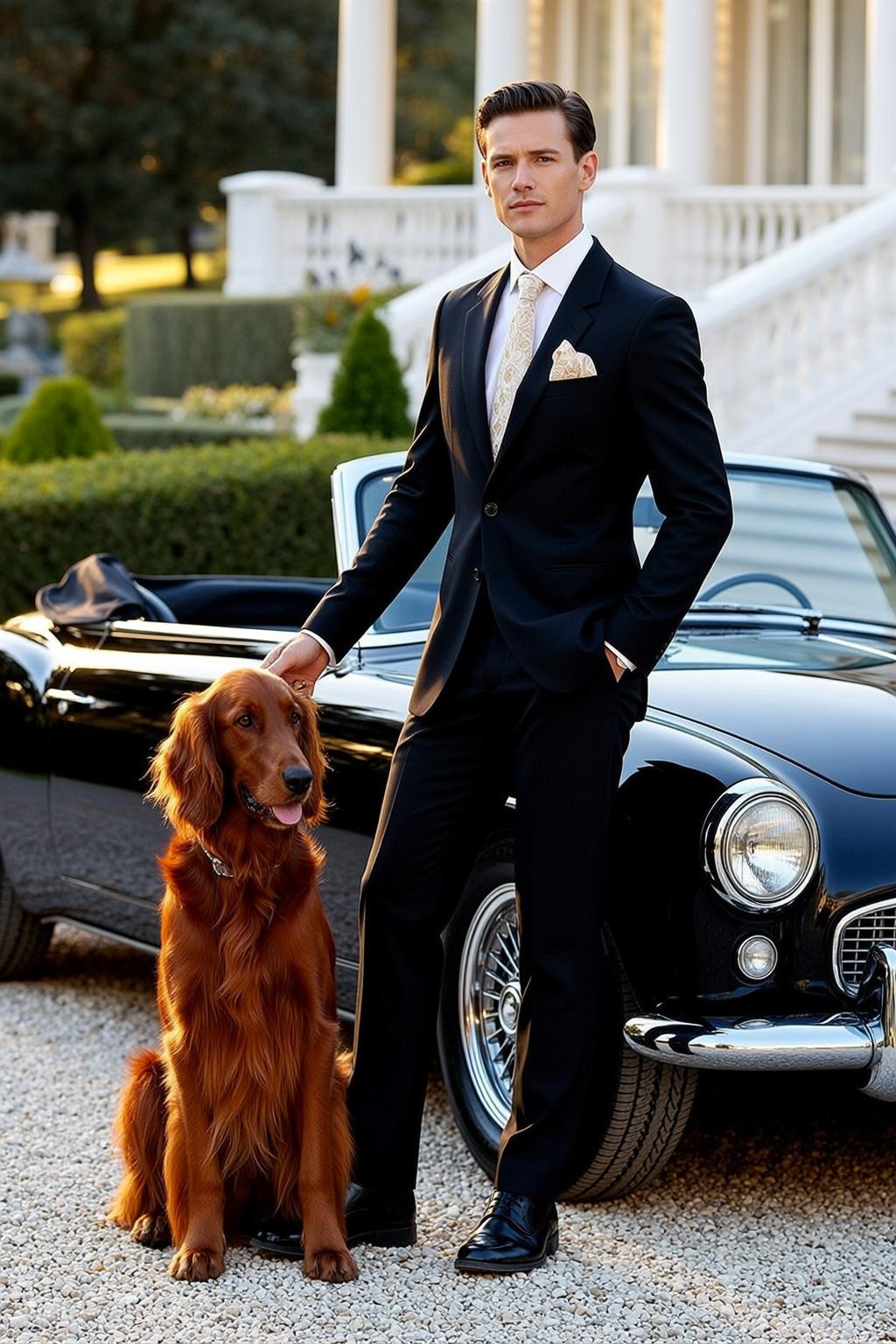Estate Dog Suit Portrait