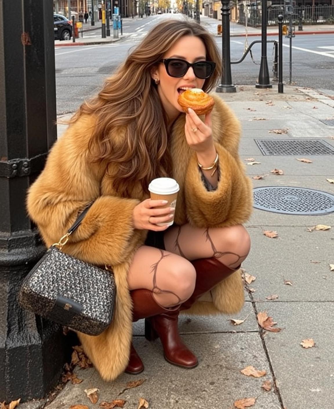 Creative Young Long Wavy Brown Fair Fur