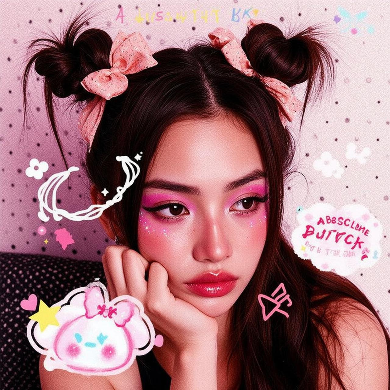 Explore Young Dark Brown Styled Two Buns