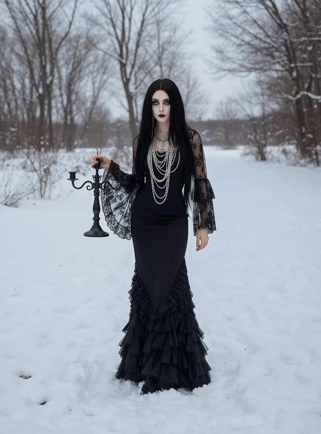 Necklace In Forest Portrait