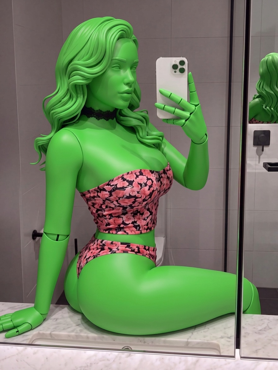 Template for Necklace In Mirror Selfie