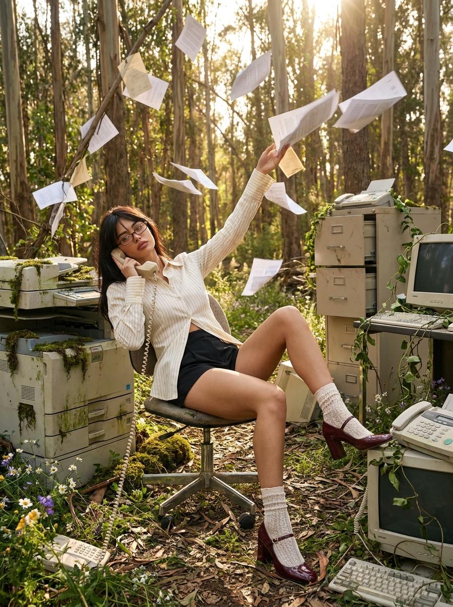 Surreal Forest Office Collapse Editorial