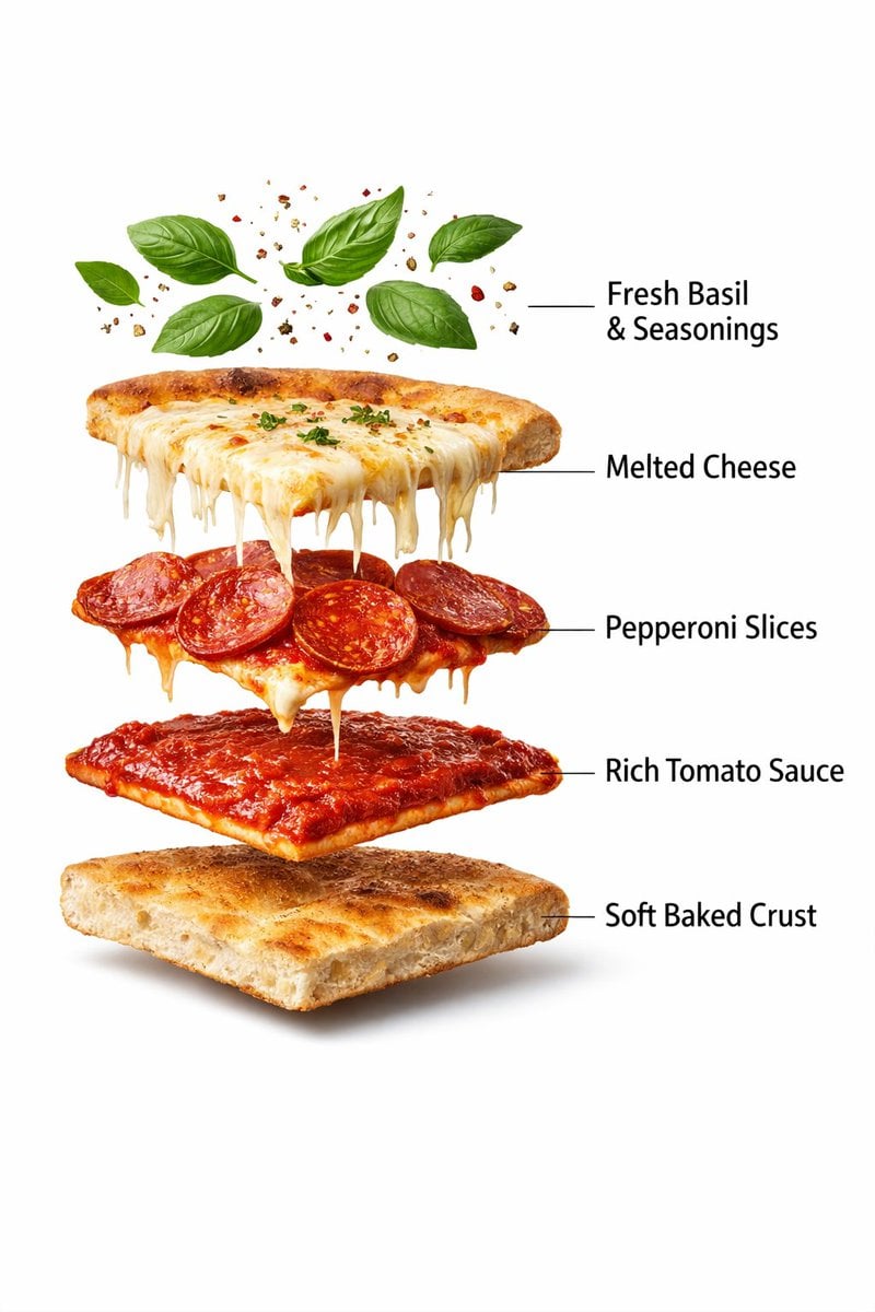 Pepperoni Pizza Slice Studio Food Photography