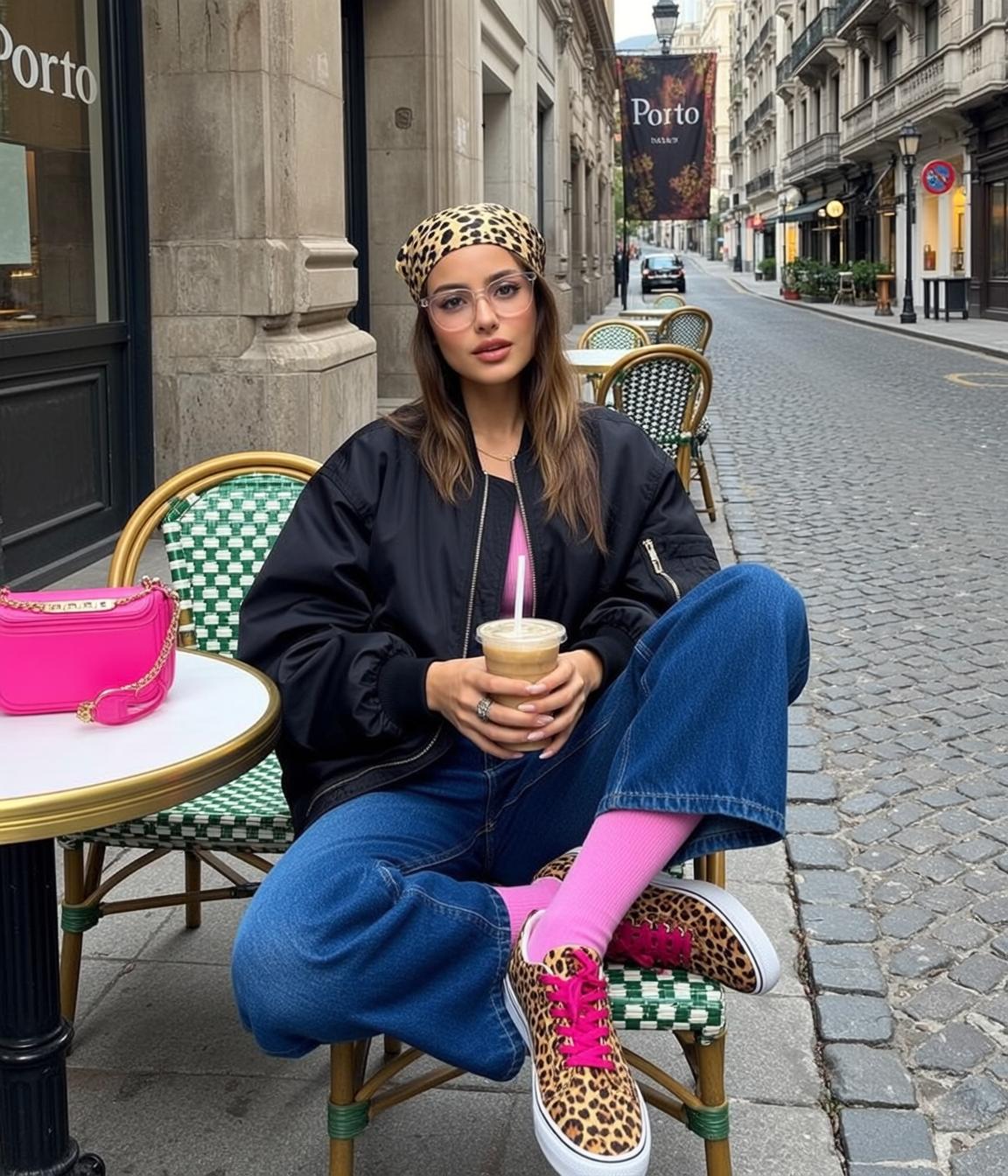 Pink Tank Top and Jeans Cafe