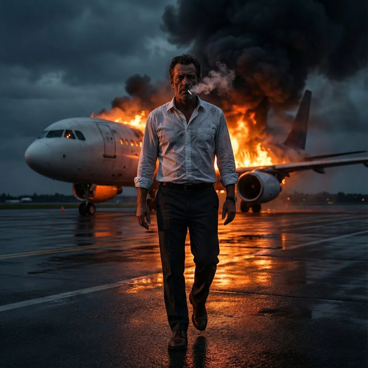 Nightfall Inferno: A Gritty Airport Encounter