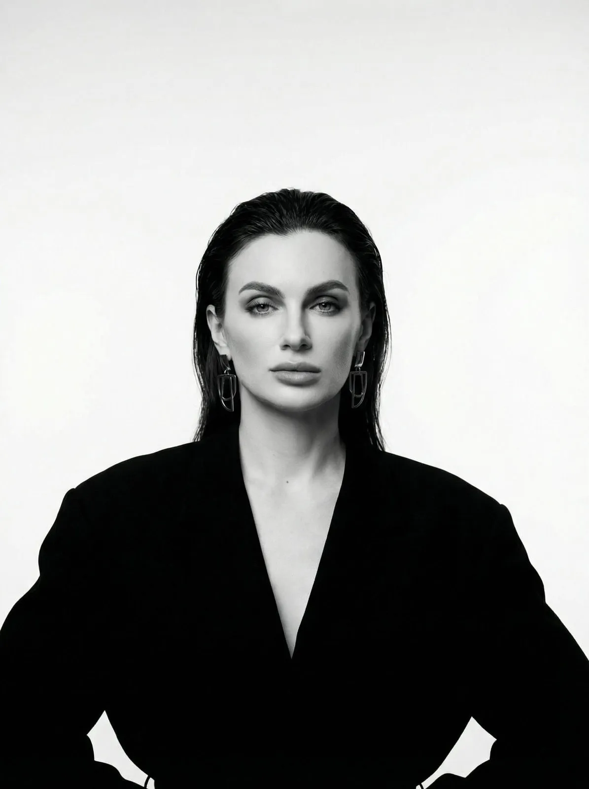 Makeup And Earrings In Studio Portrait