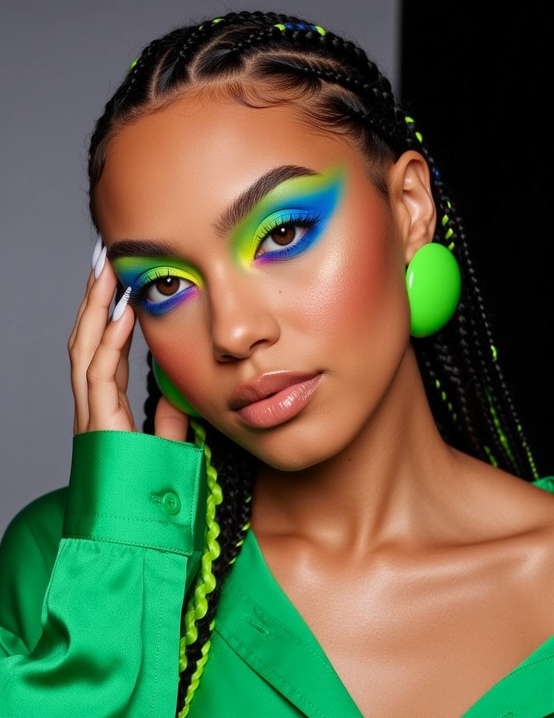 Makeup Positioned Close-up Head-and-shoulders Looking Directly Slight