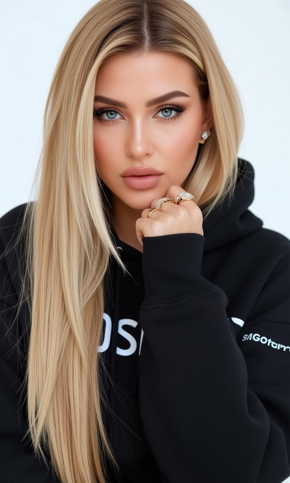 Hair Salon Young Long Blonde Highlights Fair