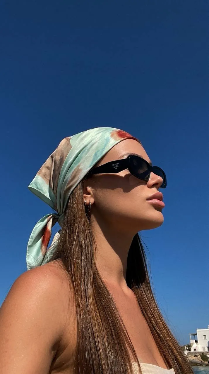 Earrings In Scarf Portrait