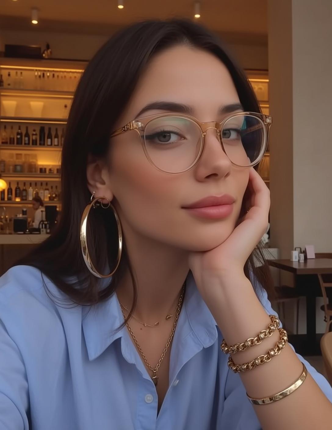Blue Shirt Hand On Chin