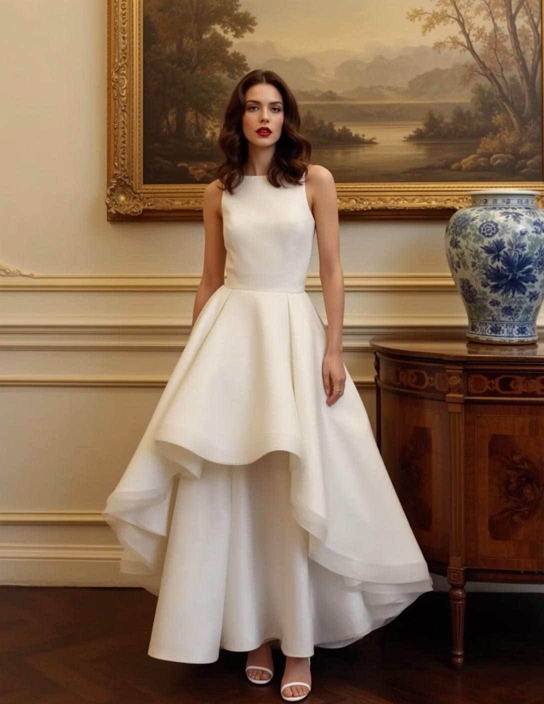 White Dress Ornate Room Painting