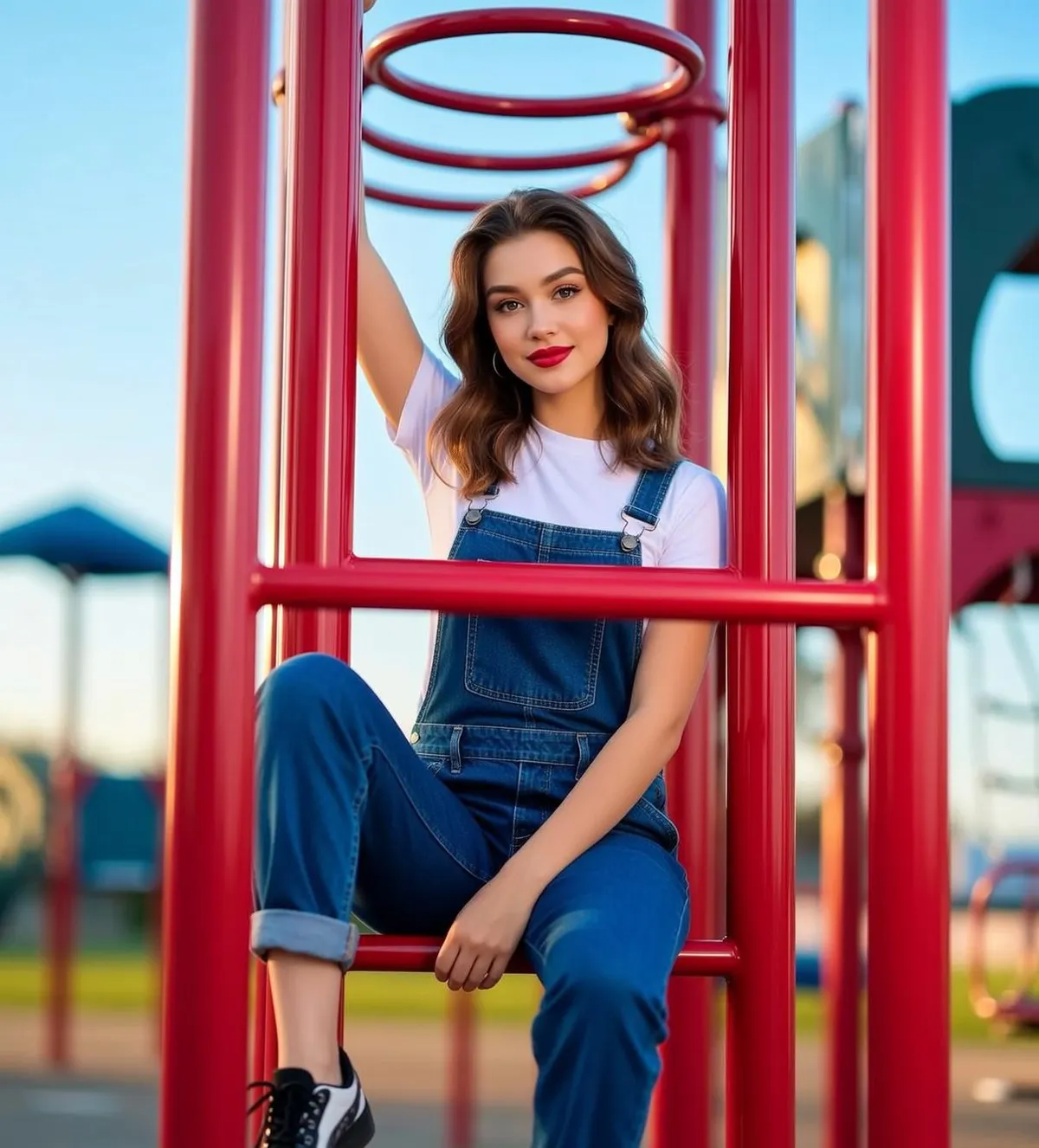 Makeup And Earrings In Park Portrait