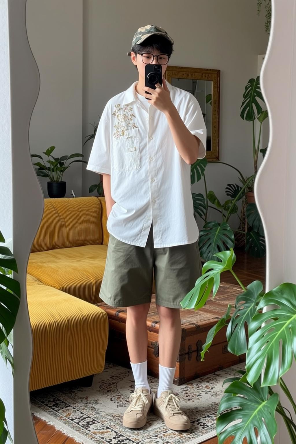 Casual Young Black Short Fair White Short-sleeve