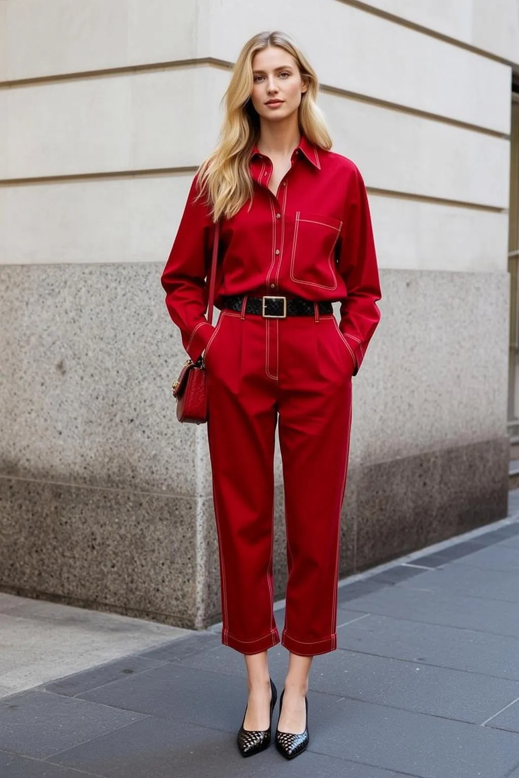 Fashion Week Young Long Blonde Wavy Hair