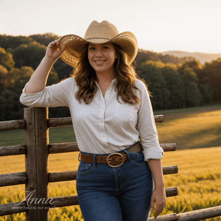 Cowboy Hat Ranch Fence Golden Hour