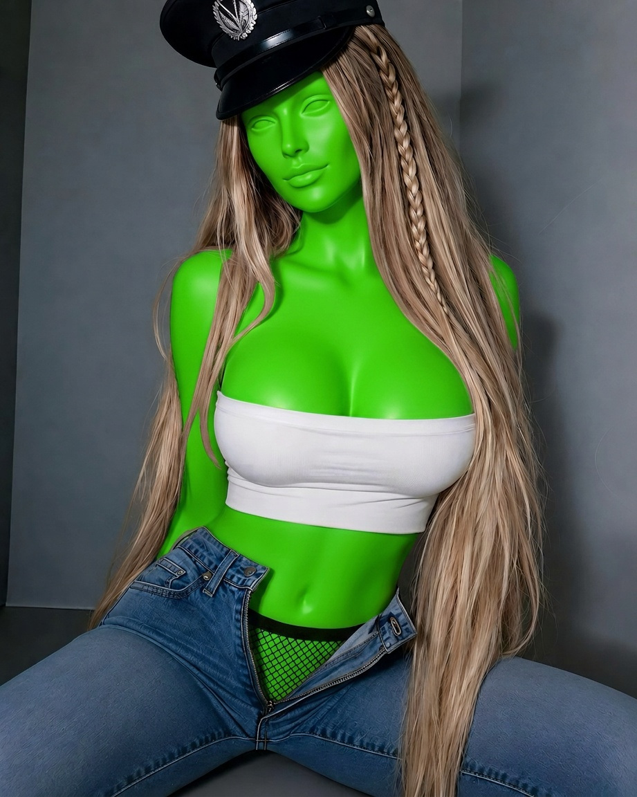Template for White Bandeau Jeans Costume Hat Pose