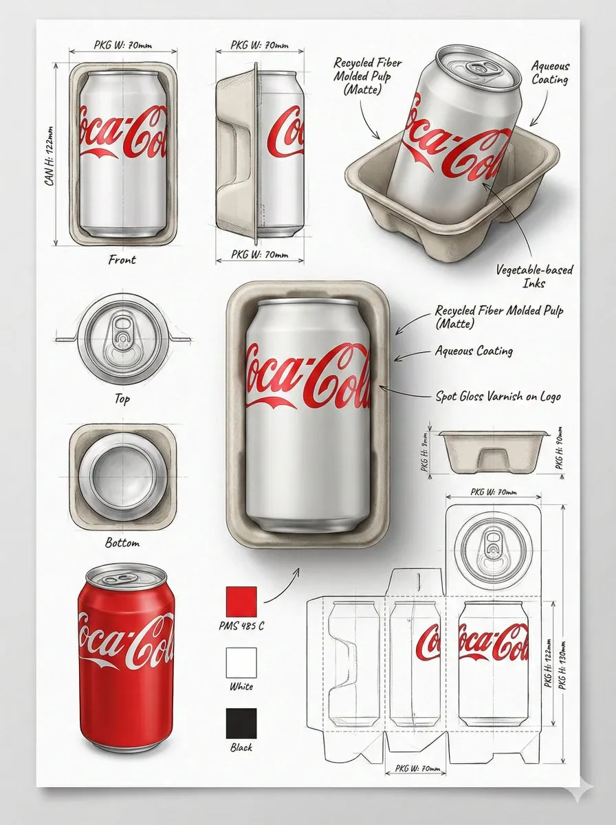 Realistic Industrial Packaging Design Sheet