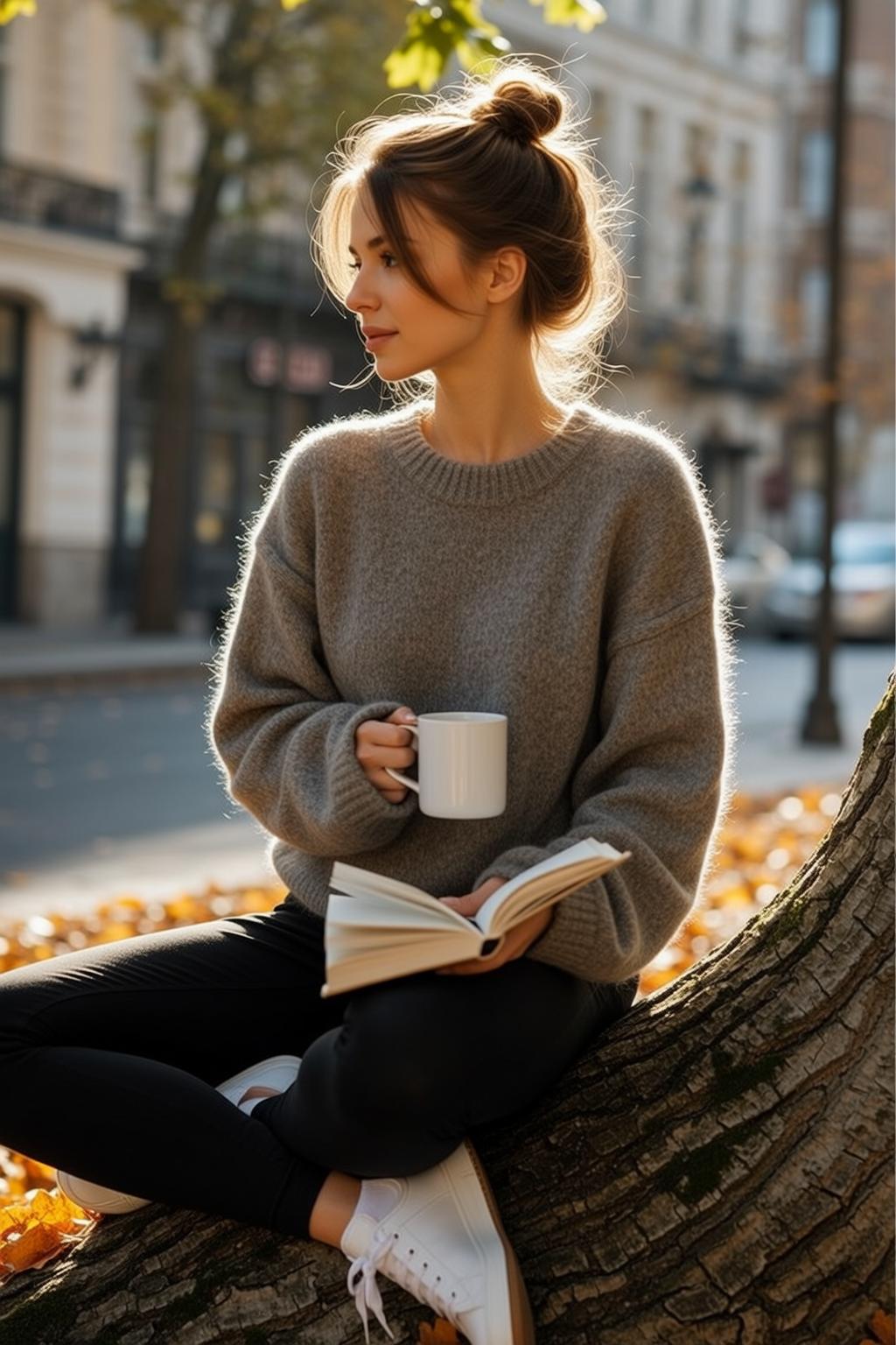 Autumn Young Brown Messy Bun Fair Oversized