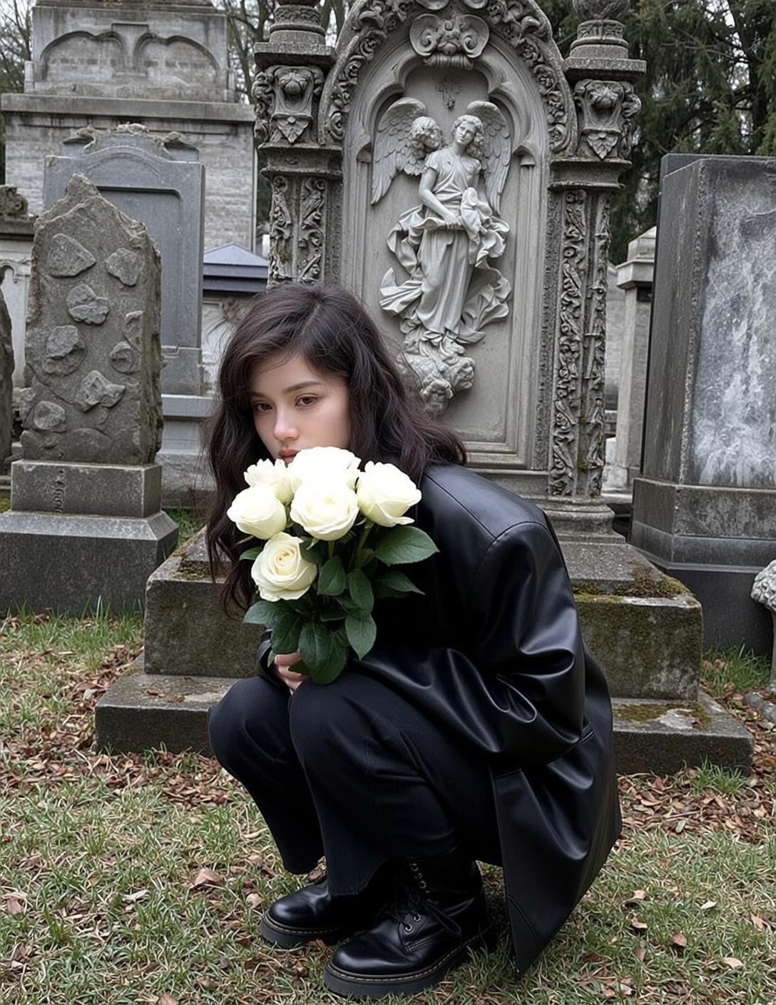 White Roses Cemetery Portrait
