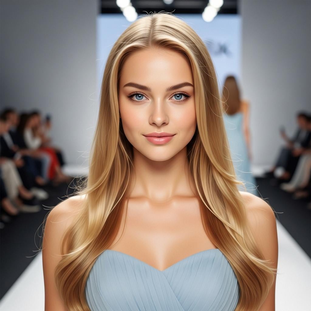 Strapless In Bright Fashion Runway