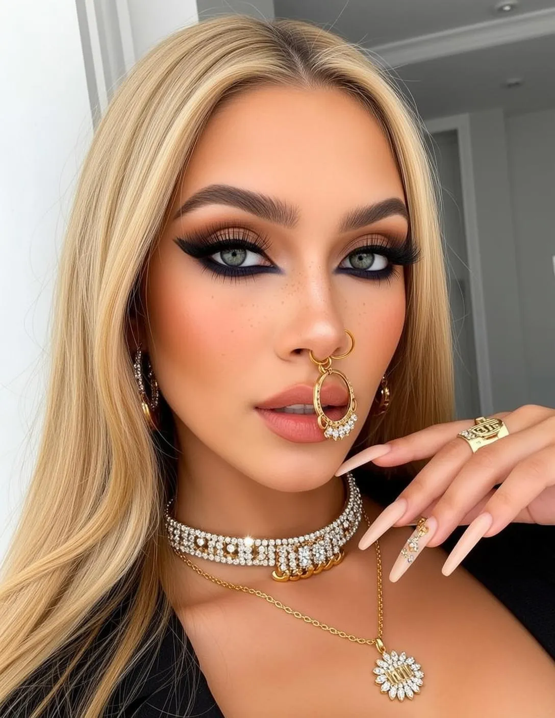 Halloween Makeup Young Long Blonde Hair Fair
