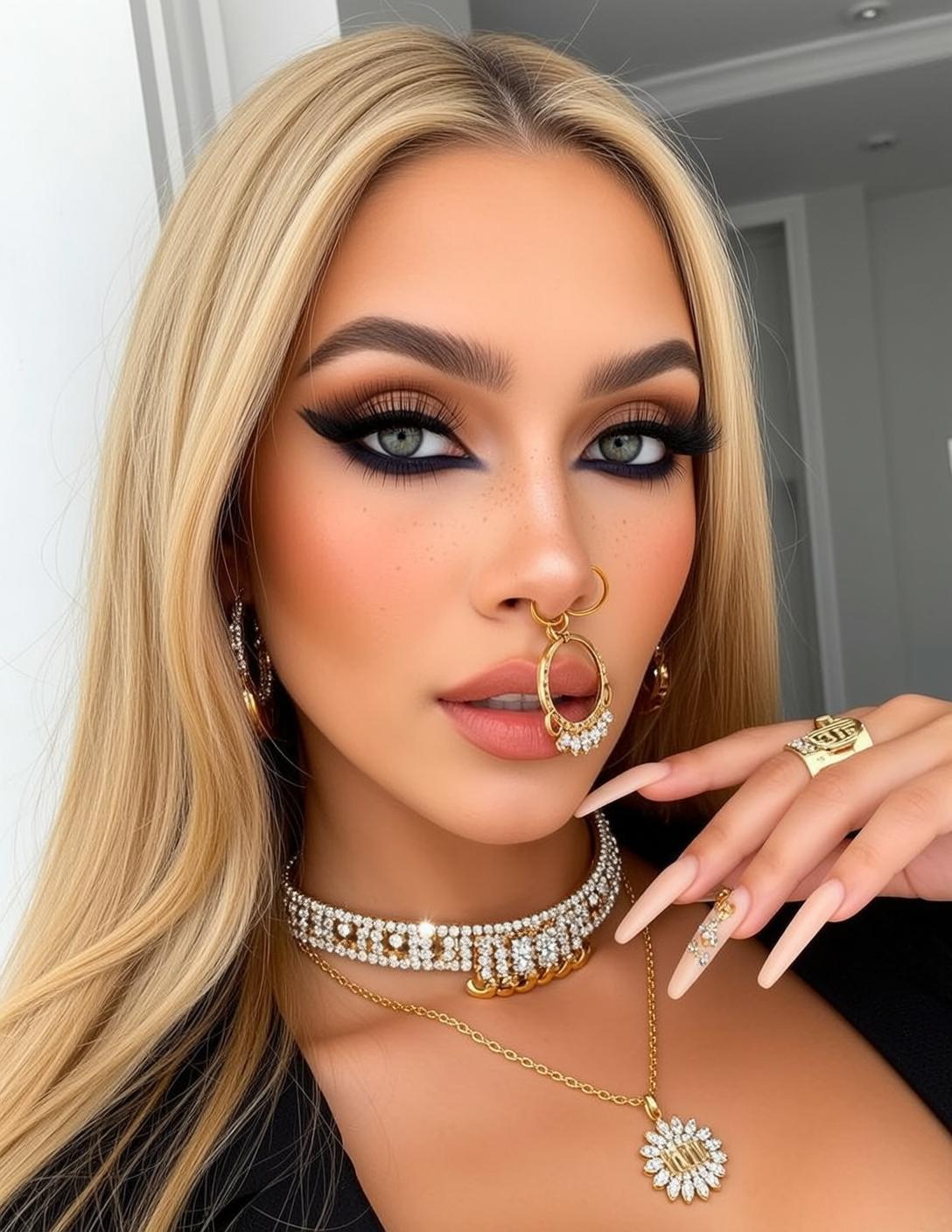 Halloween Makeup Young Long Blonde Hair Fair