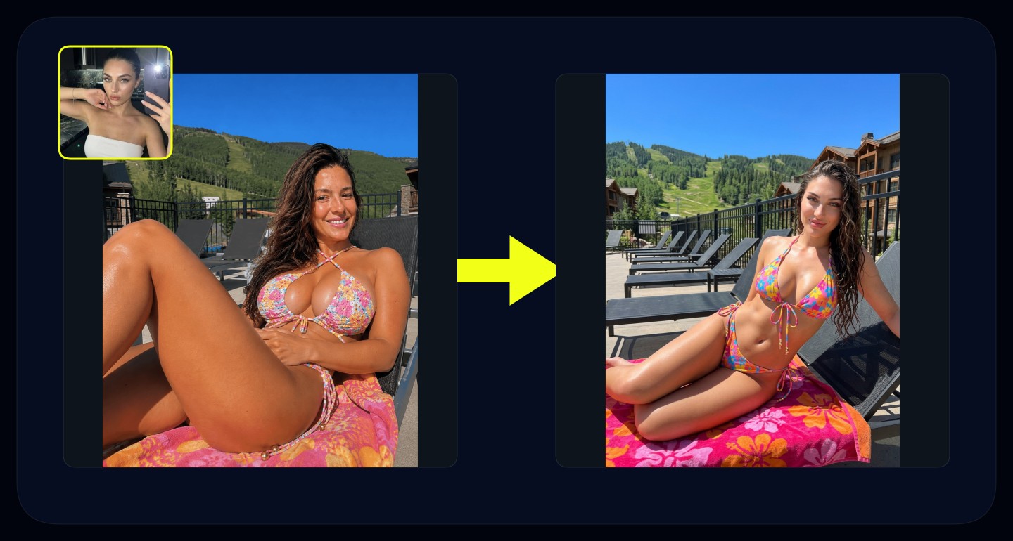 Lily remix walkthrough for Floral Bikini On Pool Lounge Chair At Mountain