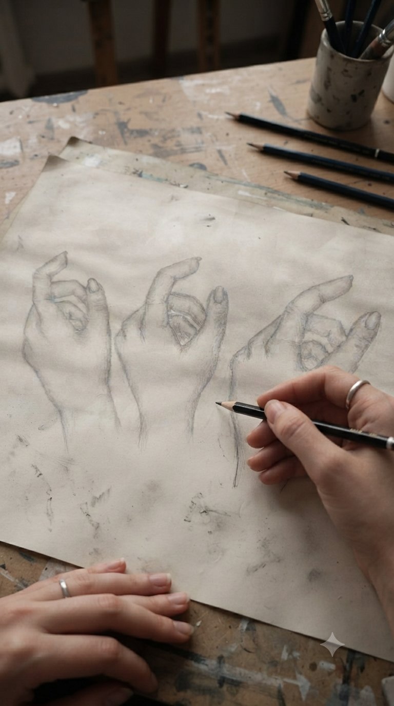 Artists Workspace Hands Sketching Hand Anatomy