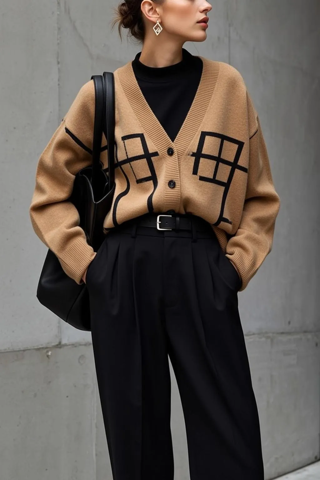 Earrings In Turtleneck Portrait