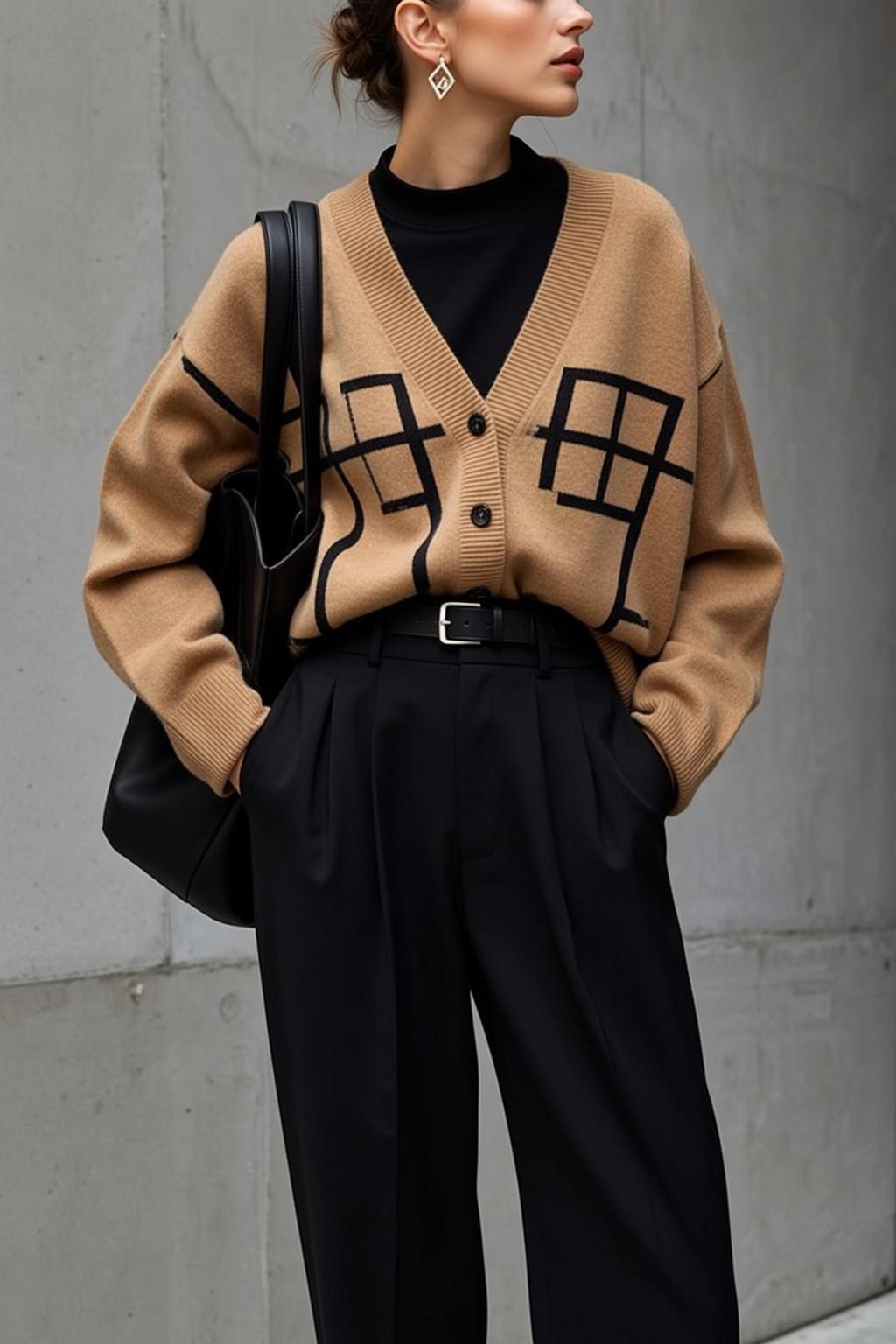 Patterned Cardigan Urban Portrait