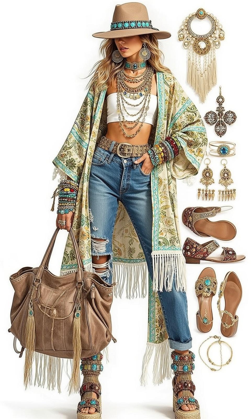 Fringe Kimono Desert Portrait